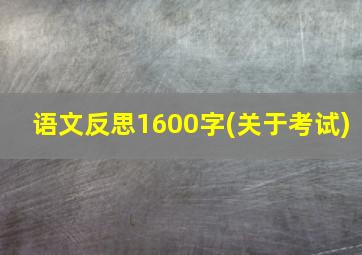 语文反思1600字(关于考试)