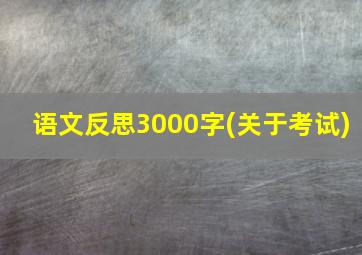 语文反思3000字(关于考试)