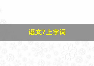 语文7上字词