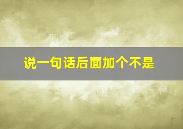 说一句话后面加个不是