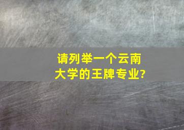 请列举一个云南大学的王牌专业?