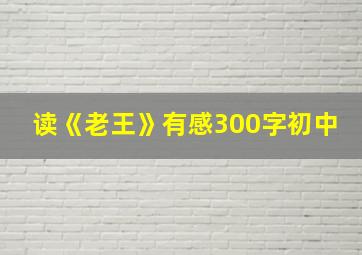 读《老王》有感300字初中