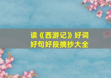 读《西游记》好词好句好段摘抄大全