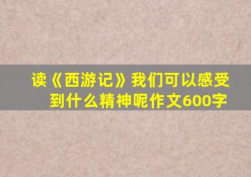 读《西游记》我们可以感受到什么精神呢作文600字