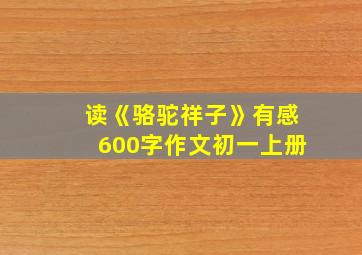 读《骆驼祥子》有感600字作文初一上册