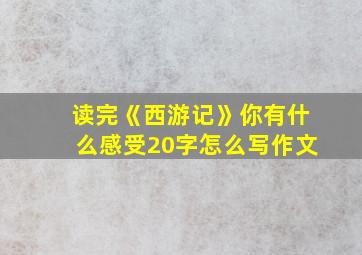 读完《西游记》你有什么感受20字怎么写作文