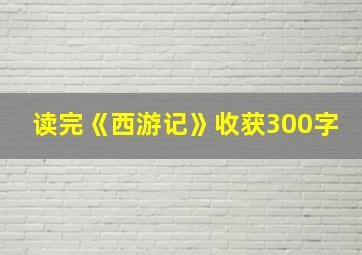 读完《西游记》收获300字