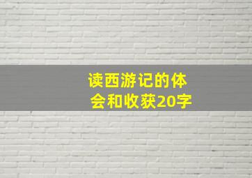 读西游记的体会和收获20字