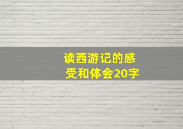 读西游记的感受和体会20字