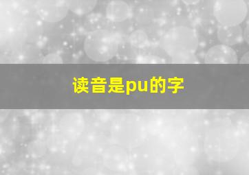 读音是pu的字