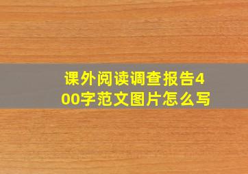 课外阅读调查报告400字范文图片怎么写