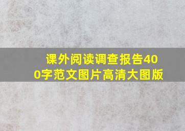 课外阅读调查报告400字范文图片高清大图版