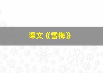 课文《雪梅》