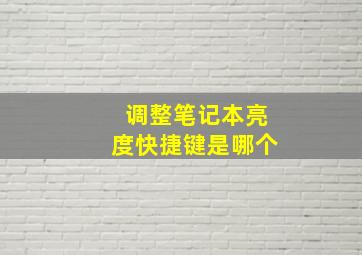 调整笔记本亮度快捷键是哪个