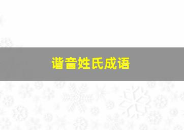 谐音姓氏成语