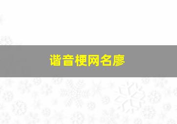 谐音梗网名廖