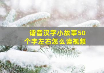 谐音汉字小故事50个字左右怎么读视频