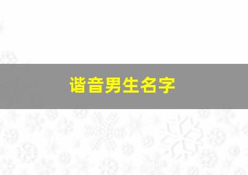 谐音男生名字