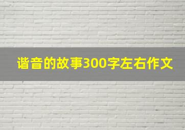 谐音的故事300字左右作文