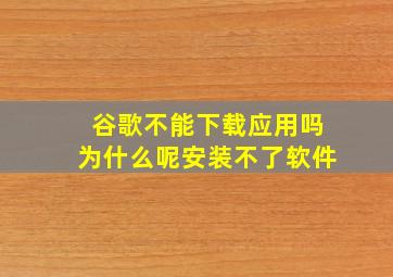 谷歌不能下载应用吗为什么呢安装不了软件