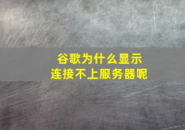 谷歌为什么显示连接不上服务器呢