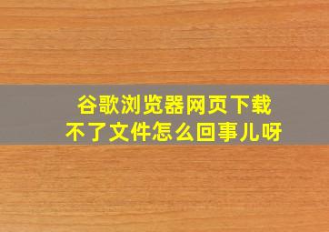 谷歌浏览器网页下载不了文件怎么回事儿呀