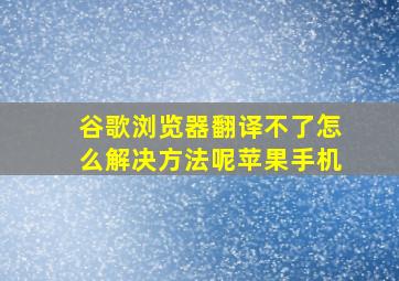 谷歌浏览器翻译不了怎么解决方法呢苹果手机