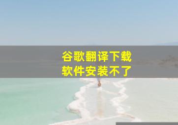 谷歌翻译下载软件安装不了