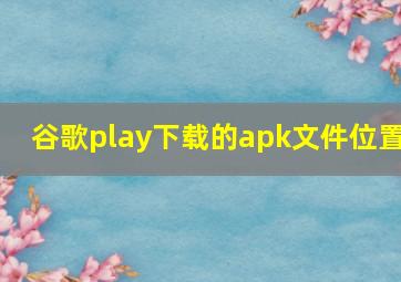 谷歌play下载的apk文件位置