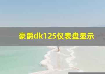 豪爵dk125仪表盘显示