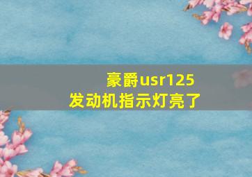 豪爵usr125发动机指示灯亮了