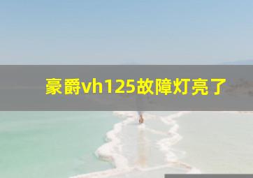 豪爵vh125故障灯亮了