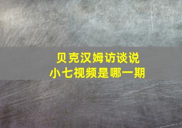 贝克汉姆访谈说小七视频是哪一期