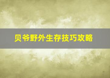 贝爷野外生存技巧攻略