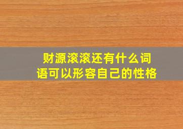 财源滚滚还有什么词语可以形容自己的性格