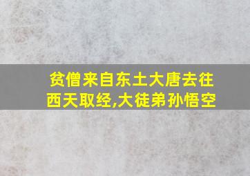 贫僧来自东土大唐去往西天取经,大徒弟孙悟空