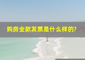 购房全款发票是什么样的?