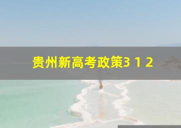 贵州新高考政策3+1+2