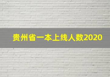 贵州省一本上线人数2020