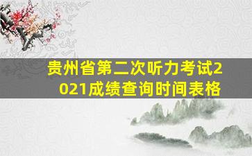 贵州省第二次听力考试2021成绩查询时间表格