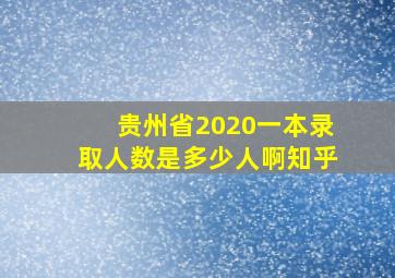 贵州省2020一本录取人数是多少人啊知乎