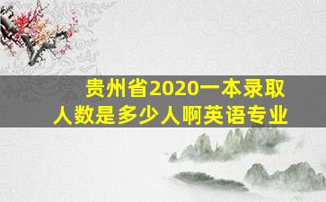 贵州省2020一本录取人数是多少人啊英语专业