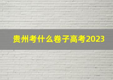 贵州考什么卷子高考2023