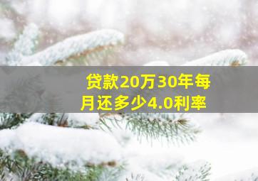 贷款20万30年每月还多少4.0利率