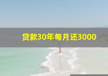 贷款30年每月还3000