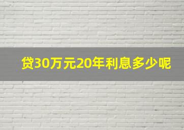 贷30万元20年利息多少呢