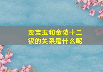 贾宝玉和金陵十二钗的关系是什么呢