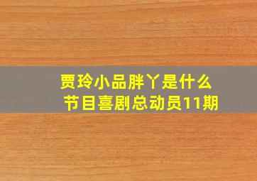 贾玲小品胖丫是什么节目喜剧总动员11期