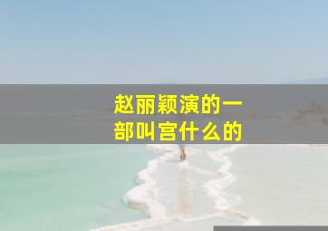 赵丽颖演的一部叫宫什么的