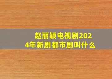 赵丽颖电视剧2024年新剧都市剧叫什么